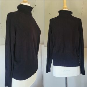 Apostrophe Black Turtleneck Sweater Size L (14-16) Fall Fashion Sweater Weather